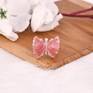 Anillo Hecho a Mano de Plata Sólida 925 para Mujer, Plata de Ley 925 con Turmalina Natural Tallada, Estilo Boho - Product Image 2