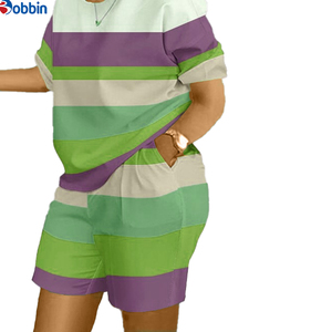 Ensemble de survêtement imprimé T-shirt et short, ensembles personnalisés, nouvelle mode estivale, ensembles 2 pièces pour femmes, tenues décontractées, costume ample - Product Image 6