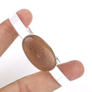 Wholesale Fashion Jewelry Gold Sandstone Cuff <b>Bracelet</b> Natural <b>Stone</b> Oval Shape Silver Plated Adjustable <b>Bracelet</b> for Women - Product Image 1