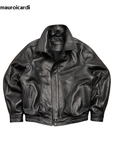 Chaqueta de Cuero PU para Hombre GURUNA-Z-INDUSTRY de Primera Calidad, para Todas las Temporadas, con Cuello de Cierre de Cremallera, Diseño de Bloques de Color y Manga Larga - Product Image 2