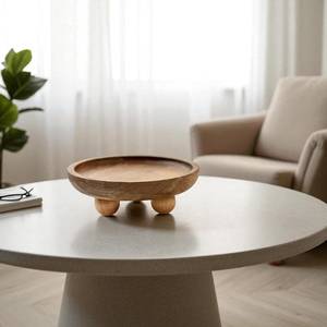 Round Wooden Vanity <b>Tray</b> With Three Legs Minimalist Decorative Organizer <b>Tray</b> for <b>Perfume</b> Jewelry Cosmetics Bedroom Dresser - Product Image 6