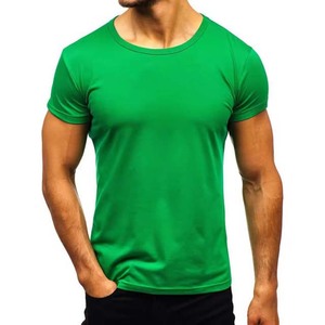T-shirt pour homme imprimé sur mesure, vert, col rond, manches courtes, 100% coton, respirant, séchage rapide, coupe classique - Product Image 3