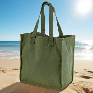 Sac fourre-tout en toile robuste, réutilisable, écologique, pour les courses, avec logo personnalisé, fabricant en gros - Product Image 1