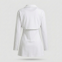 Ensemble deux pièces pour femme : robe de sport à manches longues et veste courte, col rond, fente latérale, au-dessus du genou, séchage rapide, respirant, pour pickleball