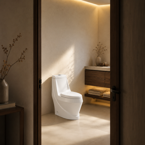 Inodoro Contemporáneo de Una Pieza, Alargado, con Descarga por Gravedad, Montado en el Suelo, de Porcelana, Fácil de Limpiar, con Sifón en S, Garantía de 5 Años, para Baño - Product Image 6