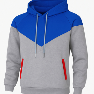 Sudadera con Capucha para Hombre, Diseño Color Block, Manga Raglán, Corte Regular, Informal, para Otoño, con Bolsillos, Tejido Negro y Verde Menta - Product Image 5