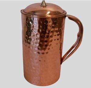 Copper <b>jug</b> set for aesthetic kitchen photoshoot setup water serving metal set with glasses durable reusable kitchen dining <b>drink</b> - Product Image 3