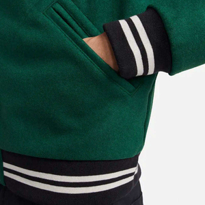 Veste universitaire moderne, style Letterman tendance, corps en laine, manches en cuir, idéale pour les tendances streetwear, vestes pour hommes - Product Image 6