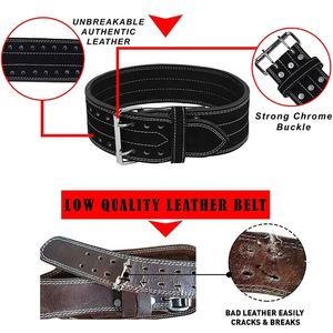Wholesale 4 Inches Wide 10mm Thick Suede Leather Gym Deadlifting Training Fitness <b>Belt</b> Double Prong <b>Powerlifting</b> <b>Belt</b> Straight - Product Image 6