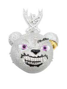 จี้หมีประดับเพชรโมอิสซาไนต์แบบ Iced Out เครื่องประดับฮิปฮอป สร้อยคอทองคำสีกุหลาบสั่งทำพิเศษสำหรับงานปาร์ตี้ - Product Image 3