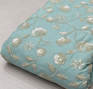 Tela de bordado SQ, tela con cuentas, tela de seda chiffon bordada, material para vestido de noche, textil de lujo, venta al por mayor, exportación, suministro UE - Product Image 2