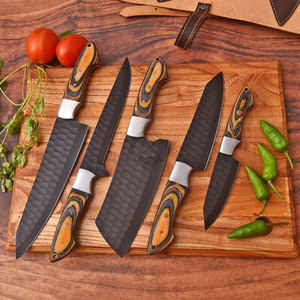 New Arrival Handmade J2 Steel Powder Coated Hammered <b>Sharp</b> Blade 5-Piece Ambidextrous Professional Kitchen Chef <b>Knives</b> <b>Set</b> - Product Image 3
