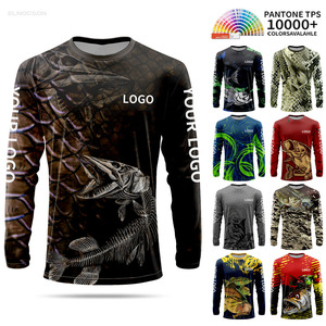 Camisa de Pesca para Hombre, Manga Larga, Estampado por Sublimación, UPF 50, Secado Rápido, Poliéster, Ropa para Actividades al Aire Libre - Product Image 1