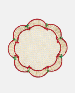 Sets de table uniques en raphia, formes et motifs variés, accessoires de table en raphia texturé faits à la main, napperons en raphia naturel tressé pour une table stylée - Product Image 1