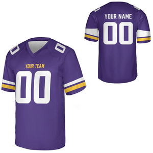 Jersey de Fútbol Americano Personalizado de Fábrica, Diseño de Equipo Impreso por Transferencia de Calor, Ropa de Entrenamiento Corta, 100% Poliéster, Color Personalizado - Product Image 3