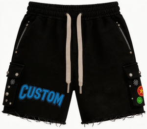 Custom DTG Graphic Printed Oversized T Shirt & Shorts <b>Set</b> Heavyweight 100% Cotton Distressed Rhinestone T-Shirt & Shorts <b>Set</b> - Product Image 5