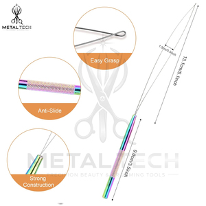 Wholesale Supplies Anti Slip Hair Extension Loop <b>Threader</b> Pulling Hook <b>Needle</b> Device For Micro Link Rings Extension Tools - Product Image 2