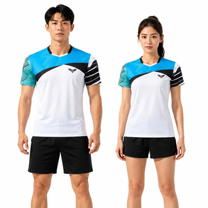 ชุดเสื้อเทนนิสแบบซับลิเมชั่นสั่งทำพิเศษสำหรับผู้ชายและผู้หญิง ระบายอากาศได้ดี แห้งเร็ว พร้อมกางเกงขาสั้น - Product Image 1