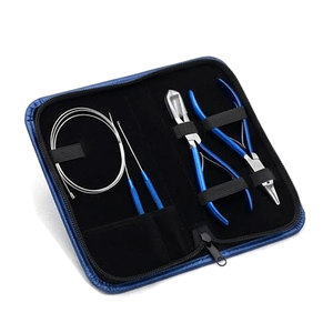 Kit de Herramientas Profesionales para Extensiones de Cabello, Alicates de Acero Inoxidable con Anillos Micro para Instalación y Remoción de Extensiones de Cabello Humano Natural - Product Image 1