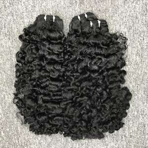 Venta al por mayor VQ pelo modelo Nancy 100% Natural Vietnam cabello humano doble dibujado Remy birmano rizado trama 100gr extensiones - Product Image 1