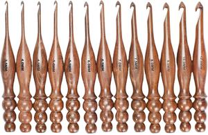 Ensemble de crochets en bois ergonomiques faits à la main pour les mains arthritiques et tricotées, les jouets de couture et de tissage - Product Image 2