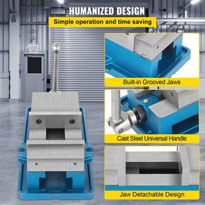 คีมจับชิ้นงานแบบตั้งโต๊ะความแม่นยำสูง 5 นิ้ว รุ่น Super-Lock สำหรับเครื่อง NC/CNC พร้อมตัวล็อคแบบ W ขนาด 125 มม. สำหรับงานเจาะ - Product Image 6