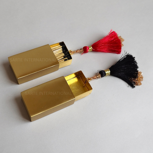 Premium Brass Matchbox Holder with Decorative Tassel for <b>Matchsticks</b> Tabletop Décor Luxury Hotels Restaurants Gift Shops - Product Image 4