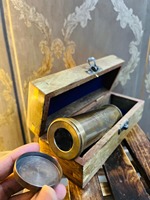 Télescope marin victorien en laiton poli, type Angel Spyglass, avec boîte en bois faite à la main, pour la Journée de la Terre, les mariages, Halloween, les anniversaires