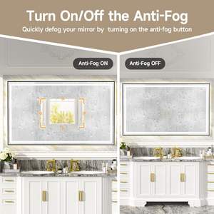 Miroir écologique noir argenté 60x36 avec double éclairage avant et arrière à bandes lumineuses LED-Produit miroir LED - Product Image 5