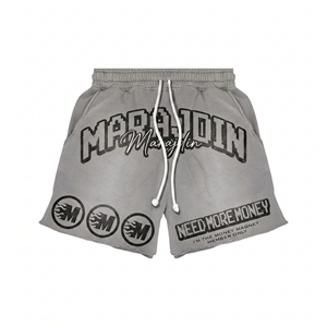 Custom Logo Front Red Canvas Drawstring Eco-Friendly Breathable Mid Waist Sweat <b>Shorts</b> <b>Men</b> Casual - Product Image 5