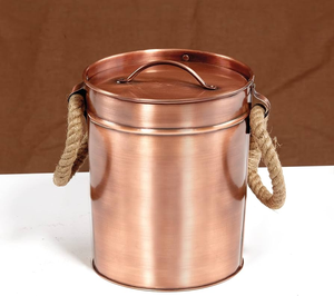 Cubeta de Hielo de Cobre de Alta Calidad para Fiestas, Bebidas y Champán, Color Oro Rosa, con Tapa - Product Image 3