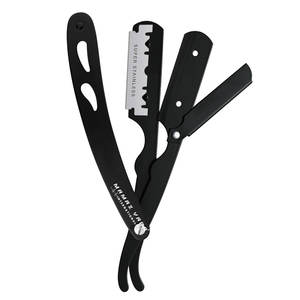 Navaja de Afeitar Clásica para Hombre, Maquinilla de Afeitar Recta de Acero Inoxidable, Cuchillas de un Solo Filo, Ligera - Product Image 1