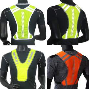 Chaleco reflectante de seguridad transpirable para correr con bolsillo portátil con flash LED para ciclismo nocturno, caminar, trotar, montar en bicicleta - Product Image 6