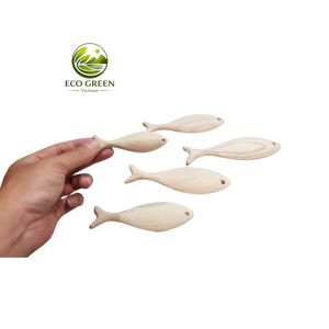 Decoración de Peces de Madera Hecha a Mano, Decoración Rústica Náutica para el Hogar, Adorno de Peces de Madera Natural - Product Image 1
