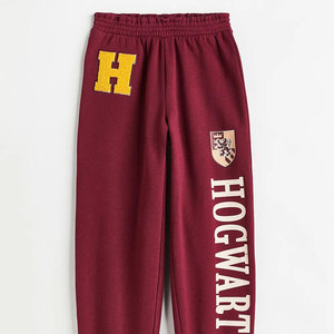 Ensemble de survêtement pour filles, imprimé lettres Hogwarts, couleur marron, col rond, manches longues, vêtements décontractés d'automne, coupe ample, 100% coton - Product Image 4