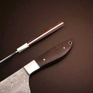 Ensemble de 5 couteaux de chef professionnels, faits main, en acier haute teneur en carbone, avec étui en cuir, pour usage industriel et culinaire. - Product Image 2