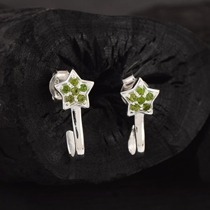 2026 <b>Top</b> Seller Wholesale Solid 925 Sterling Silver Star Shape Natural Peridot Gemstone Dangle <b>Earrings</b> For Women's Fine Jewelry - Product Image 2