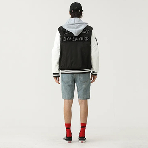 Chaquetas Letterman de Béisbol con Ribetes y Puños en Contraste Tejidos al por Mayor, Proveedor de Ropa de Moda con Corte y Confección, Chaquetas Bomber Varsity - Product Image 3
