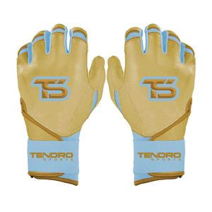 Guantes de Bateo de Béisbol Personalizados, Azules, Acolchados, de Microfibra, con Cierre de Gancho y Bucle, Unisex, para Adultos, Profesionales - Product Image 2