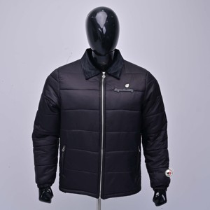Chaqueta Acolchada Negra de Primera Calidad, Cuello Camisero, Cierre de Cremallera, Resistente al Viento, Ropa de Abrigo Informal de Invierno, Chaquetas Acolchadas con Logotipo Personalizado - Product Image 1