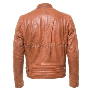 2026 Autumn Winter Men's High-Quality Leather <b>Jacket</b> <b>Slim</b> <b>Fit</b> Bomber Style Motorbike Leather <b>Jacket</b> for Sale - Product Image 2