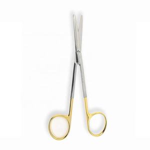Ciseaux chirurgicaux MEDIHEAL SURGICAL CORPORATION, demi-ornés d'or, droits/à bout arrondi, ciseaux d'opération Metzenbaum, modèle - Product Image 1