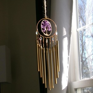 Lovely Gold Metal And Purple Crystal Sun Catcher Hanging Decor Home <b>Window</b> Decoration For Natural <b>Light</b> Reflection From India - Product Image 3