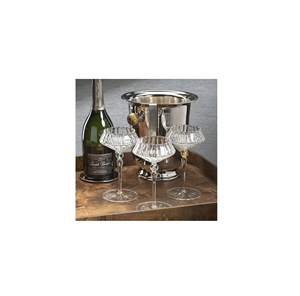 Juego de 3 Vasos de Aluminio Hechos a Mano Estilo Art Deco con Cubitera para Decoración de Mesa Navideña - Product Image 1