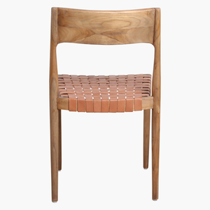 Modern Midcentury Wood Dining Chair with Leather Seat for Home and Restaurant Furniture - Product Image 4