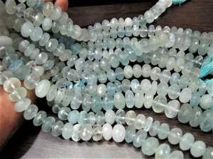 Perles d'aquamarine naturelles non traitées, taille 12 à 13 mm, brin de 8 pouces de long - Product Image 2