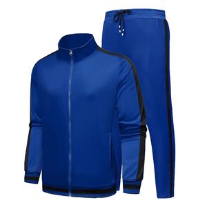 Ensemble de survêtement pour hommes avec logo personnalisé, veste zippée, pantalon de jogging, bande latérale, vêtements de sport, costume d'entraînement deux pièces, streetwear - Product Image 5