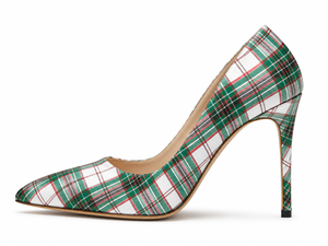 Chaussures à talons hauts écossaises à carreaux personnalisées pour femmes, élégantes escarpins à talon aiguille pour dames, vente en gros - Product Image 1