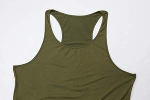 Camiseta sin Mangas de Punto Verde Oliva para Hombre, Marca GYM KING, con Logotipo y Color Personalizados, Cuello Redondo, Transpirable, Informal, para Gimnasio, Material de Poliéster - Product Image 2