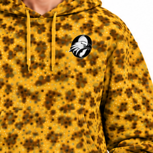 Mustard <b>Leopard</b> <b>Print</b> <b>Hoodie</b> Oversized Pullover Streetwear Sweatshirt Heavyweight Fleece Drawstring Pocket Winter Casual Top - Product Image 6